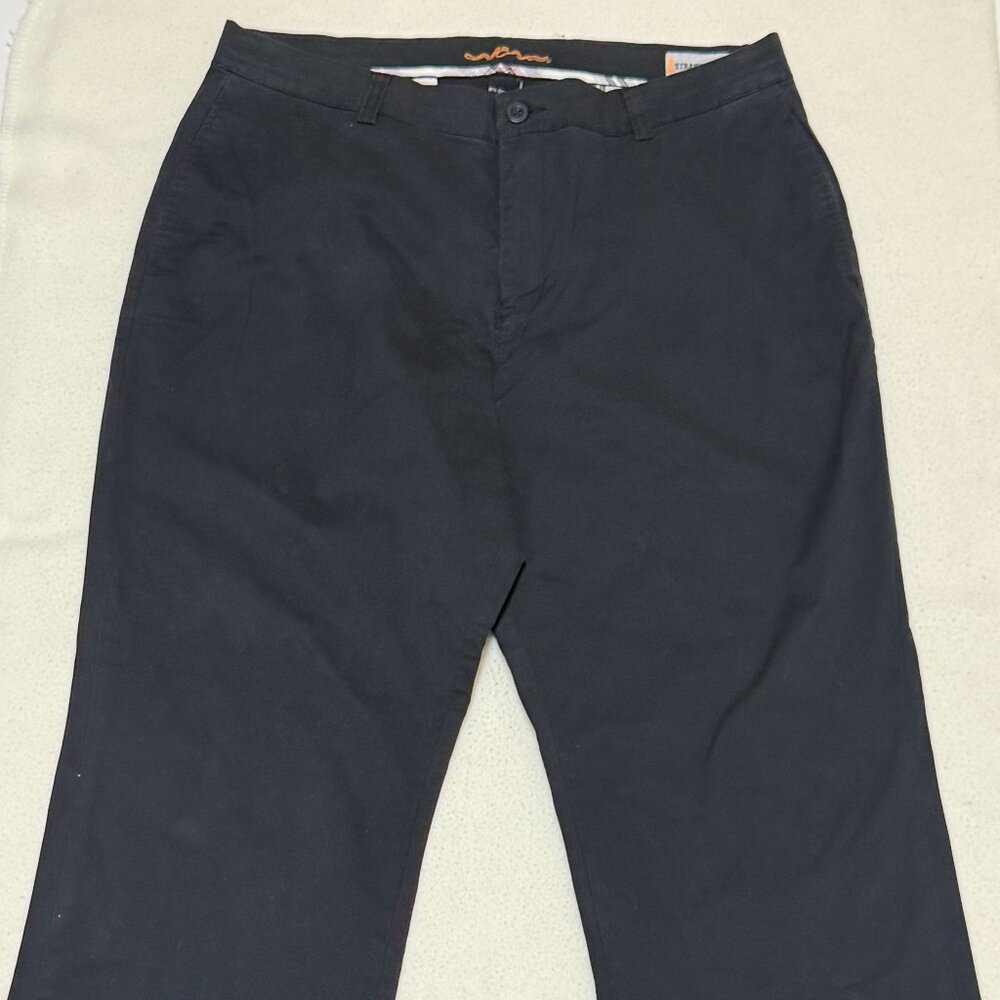Well Worn Brand Men's Straight Leg Fit Chino Trouser Pants- Black - Size 40"x30"